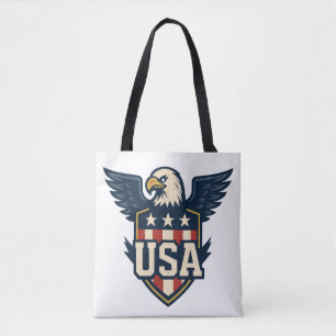 Bolsa Tote USA Eagle Crest — Vintage Flag Shield