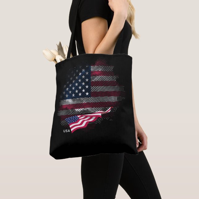 Bolsa Tote USA flag (Close Up)
