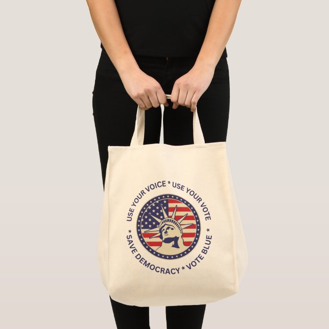 Bolsa Tote Use seu Crachá de Liberdade de Voto (Frente (produto))