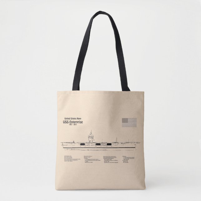 Bolsa Tote USS Enterprise - Entrega de Planos de Esquema SD (Frente)