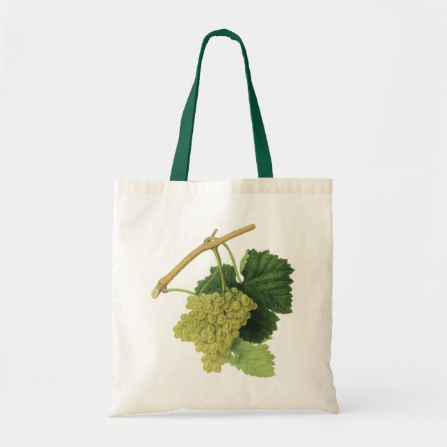Bolsa Tote Uvas Brancas para Vinho na Videira, Frutas Aliment (Frente)