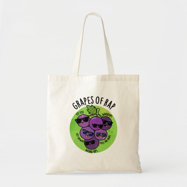 Bolsa Tote Uvas De Fruta Engraçada Por Rap (Frente)