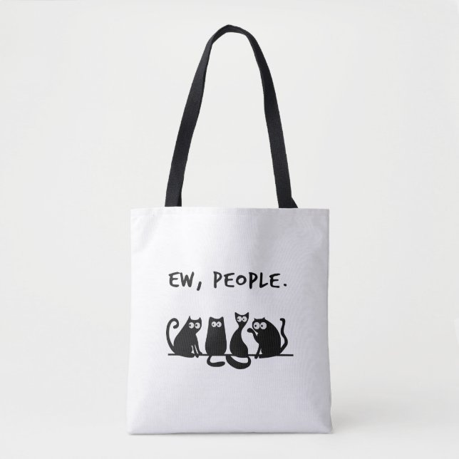 Bolsa Tote Uw Pessoas Engraçadas Gatos Pretos (Frente)