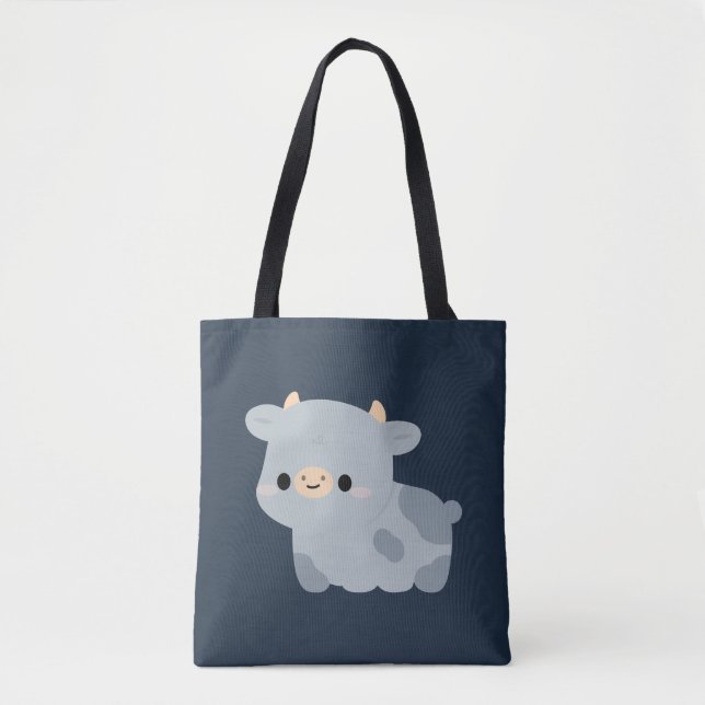 Bolsa Tote Vaca Azul Belga (Frente)