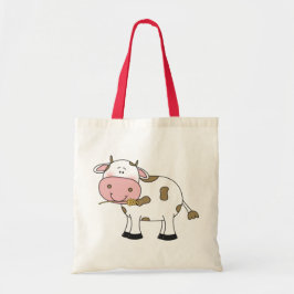 Bolsa Tote Vaca branca Design de Fazenda adorável Arte de Vac