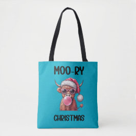 Bolsa Tote Vaca de Higland Escocesa de Natal Moo-ry
