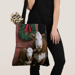 Bolsa Tote Vaca e Bezerro Hereford no Natal
