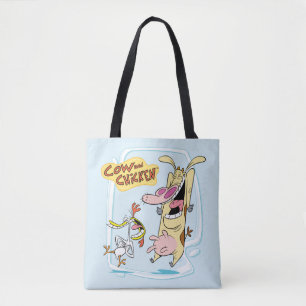 Bolsa Tote Vaca e Galinha Rindo Gráfico