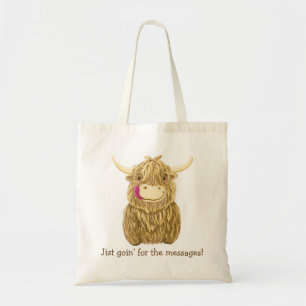 Bolsa Tote Vaca escocesa feliz das montanhas