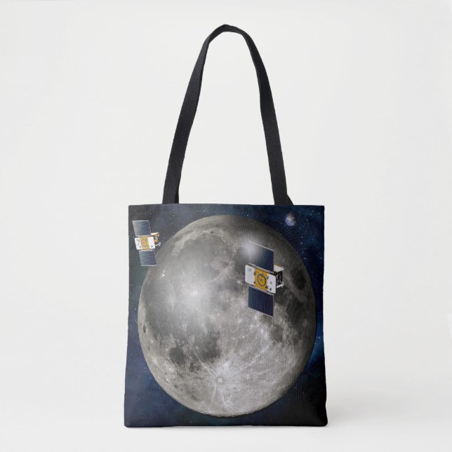 Bolsa Tote Vaca-Espaco Twin Grail Orbitando A Lua. (Frente)