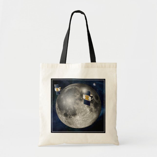 Bolsa Tote Vaca-Espaco Twin Grail Orbitando A Lua. (Frente)