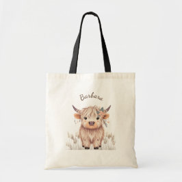 Bolsa Tote Vaca Highland Cujo Nome Personalizado