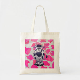 Bolsa Tote Vaca Rosa e Branca