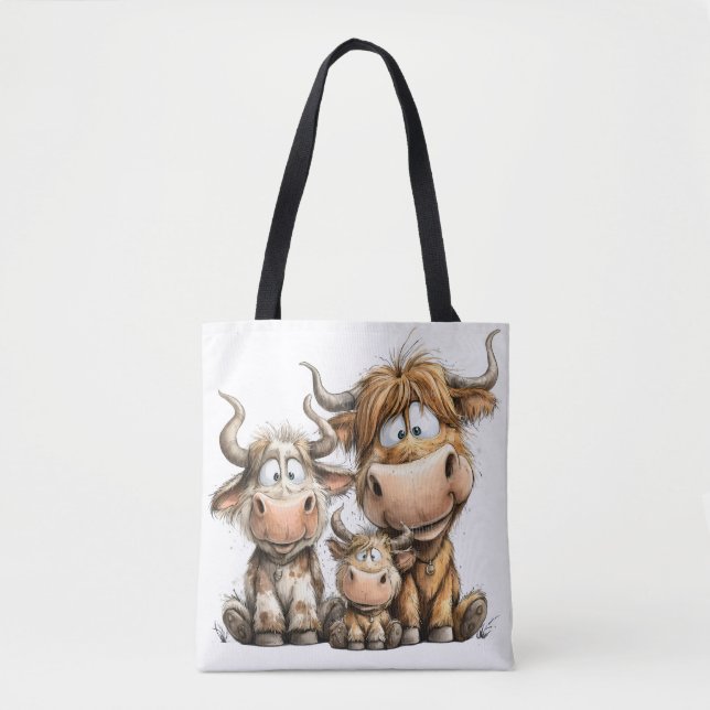 Bolsa Tote Vacas caprichosas (Frente)