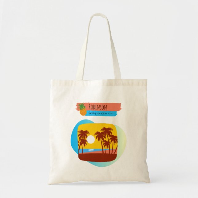 Bolsa Tote Vacinação Tropical Familiar Souvenir (Frente)