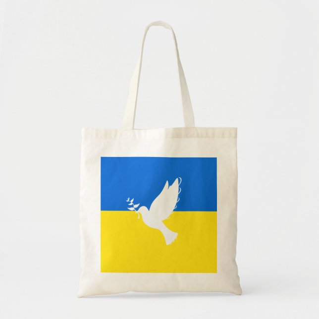 Bolsa Tote Vaga da Paz - Bandeira da Ucrânia - Liberdade - Pa (Frente)