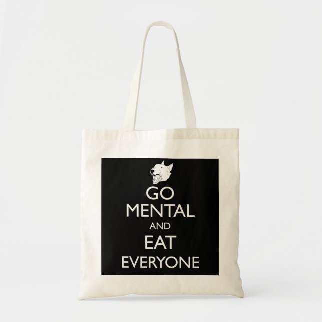 Bolsa Tote Vai o saco mental de bull terrier (Frente)
