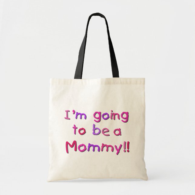 Bolsa Tote Vai ser uma Mamãe - Rosa e Roxo (Frente)