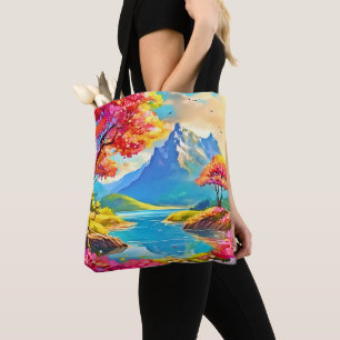 Bolsa Tote Vale do primavera: Montanha View