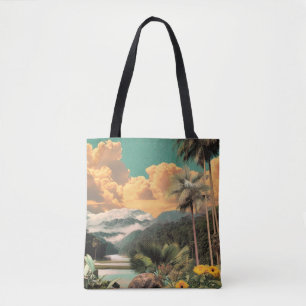 Bolsa Tote Vale Tropical Surreal com Palmeiras