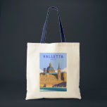 Bolsa Tote Valletta Malta Viagem Vintage Art<br><div class="desc">Design de arte vetorial de La Valetta. A cidade murada foi fundada nos anos 1500 numa península pelos Cavaleiros das Ruas. É conhecido por museus,  palácios e grandes igrejas.</div>