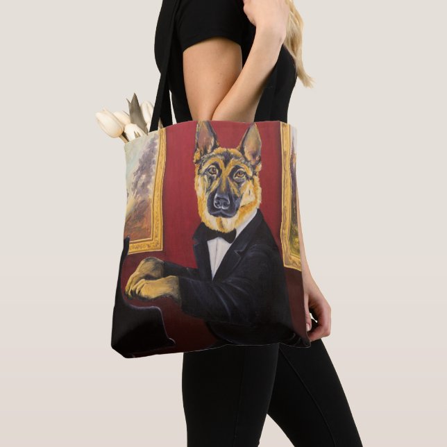 Bolsa Tote Valsa do piano do german shepherd | (Close Up)