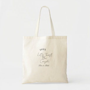 Bolsa Tote Vamos brindar ao noivado do casal festa de casamen