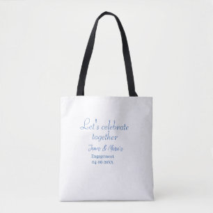 Bolsa Tote Vamos celebrar juntos festa de noivado nome data