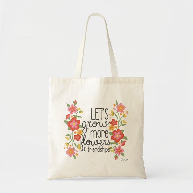 Bolsa Tote Vamos cresce mais flores e federações (Frente)