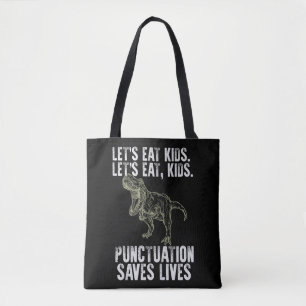 Bolsa Tote Vamos de professor inglês Eat Kids - Pontuação