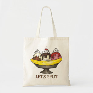 Bolsa Tote Vamos Dividido Sorvete De Banana Sundae Icecream B
