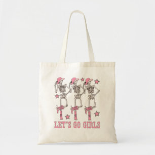Bolsa Tote Vamos Go Girls Dançando Skeleton Cowgirl Bachelore