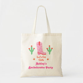 Bolsa Tote Vamos Go Girls Pink Cowgirl Festa de solteira