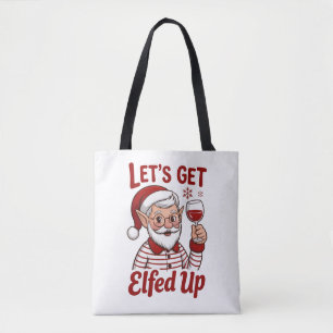 Bolsa Tote Vamos nos Embriagar de Elfo Humor de Elfo de Natal