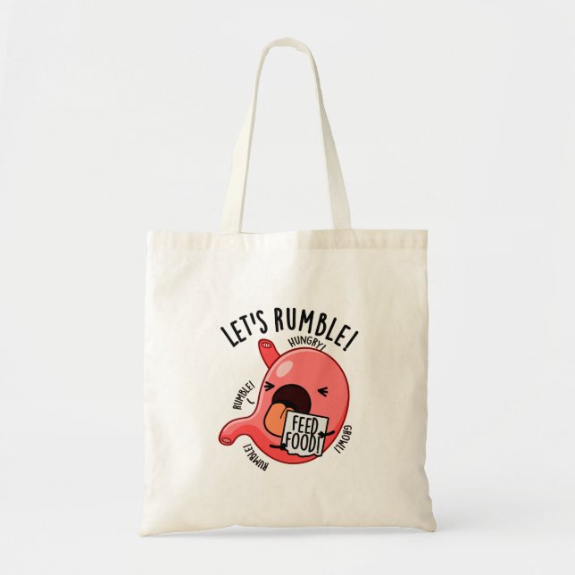 Bolsa Tote Vamos Rumble Engraçado Stomach Pun (Frente)