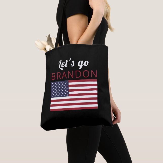 Bolsa Tote Vamos vai Brandon, bandeira americana (Close Up)