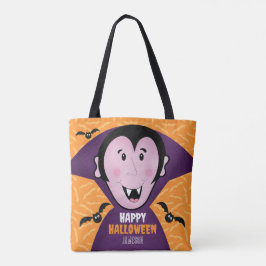 Bolsa Tote Vampiro Drácula Bats Kids Feliz Dia das Bruxas