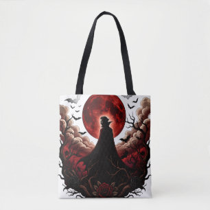 Bolsa Tote Vampiro Escuro Lua Vermelha Gótica Halloween