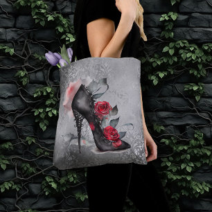 Bolsa Tote Vampy Spiked Stiletto Grunge de alto salto Rosa
