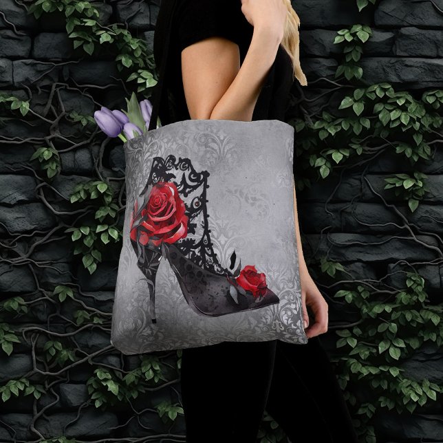 Bolsa Tote Vampy Vogue Grunge | Rosas Stiletto Lace Bootie (Criador carregado)