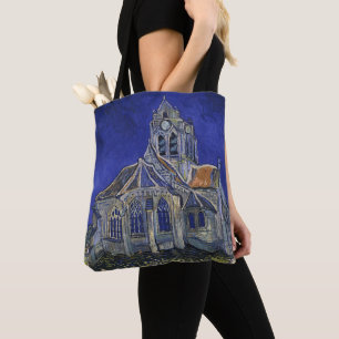 Bolsa Tote Van Gogh A Igreja em Auvers Céu Azul Arte