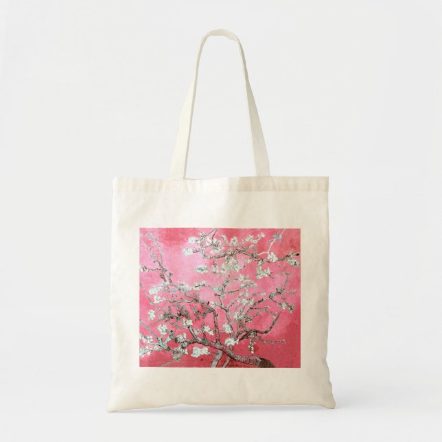 Bolsa Tote Van Gogh Almond Blossomo Azul Rosa (Frente)