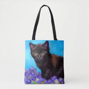 Bolsa Tote Van Gogh Cat e Flores