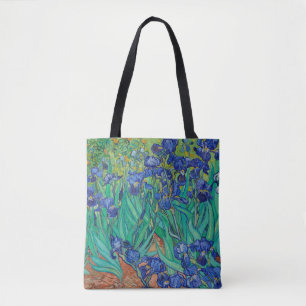 Bolsa Tote Van Gogh Irises. impressionismo floral azul