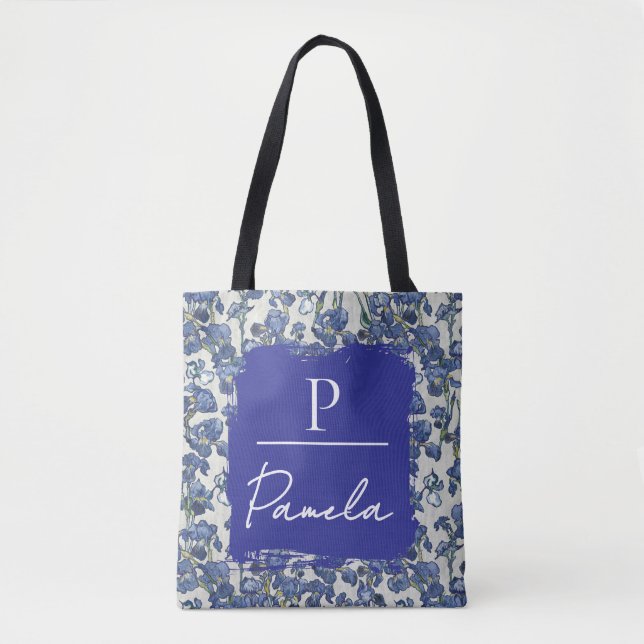 Bolsa Tote Van Gogh Irises Stone White Monogram  (Frente)