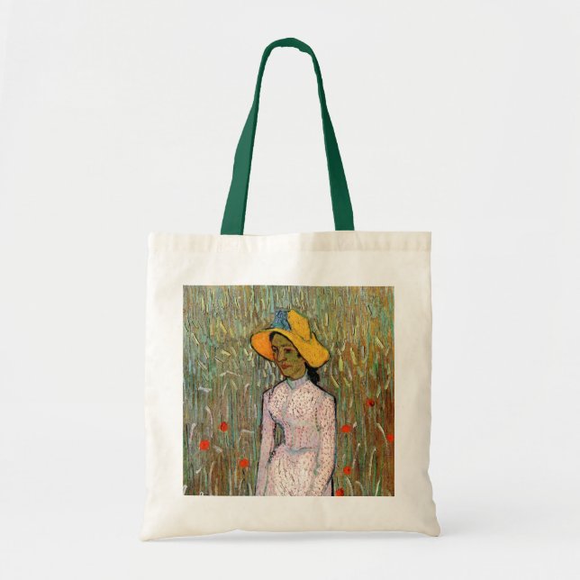 Bolsa Tote Van Gogh, Jovem Rapariga Em Pé; Fundo De Trigo (Frente)