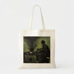 Bolsa Tote Van Gogh; Mulher do camponês pela lareira, arte d