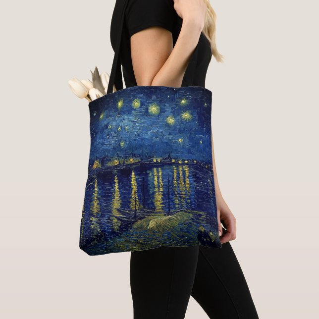 Bolsa Tote Van Gogh - Noite Estrelada Sobre O Compro Ródano (Close Up)