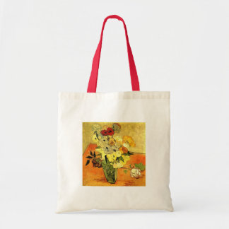 Bolsa Tote Van Gogh que pinta videiras lunáticas das flores