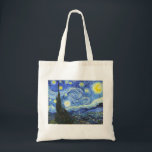 Bolsa Tote VAN GOGH Starry Night<br><div class="desc">"van gogh vincent",  noite estrelada,  "pintura famosa",  vintage,  estrelas,  céu,  "bela arte",  azul</div>